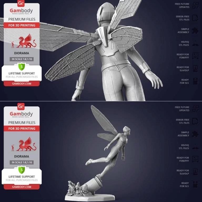蜂类模型3D打印作品：The Wasp|The Wasp – 3D Print Model