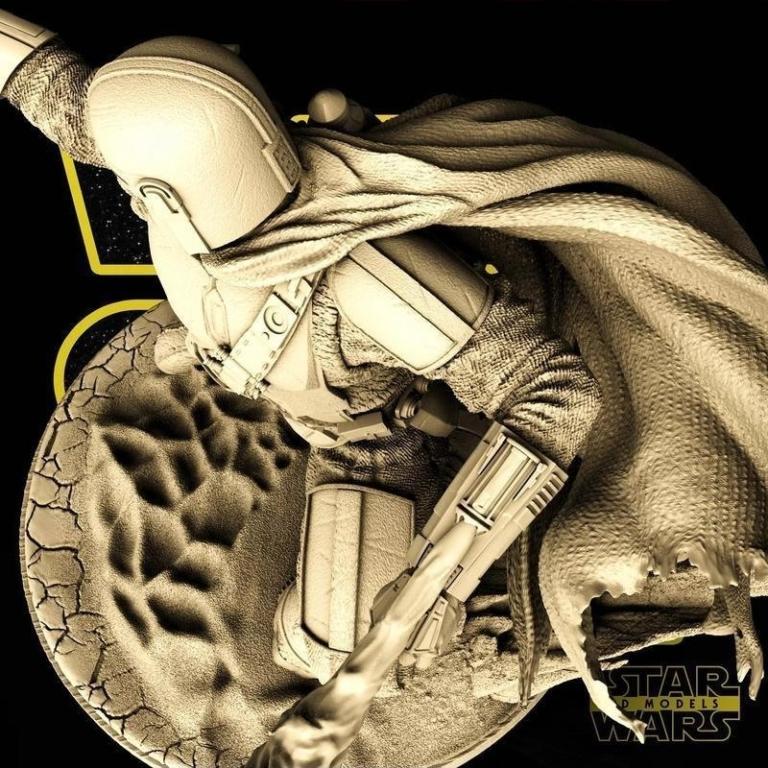 星球大战——曼达洛人——3D打印模型|Star Wars – The Mandalorian – 3D Print Model