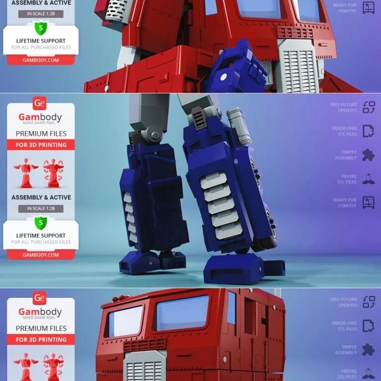 变形金刚-擎天柱-3D打印模型|Optimus Prime – 3D Print Model