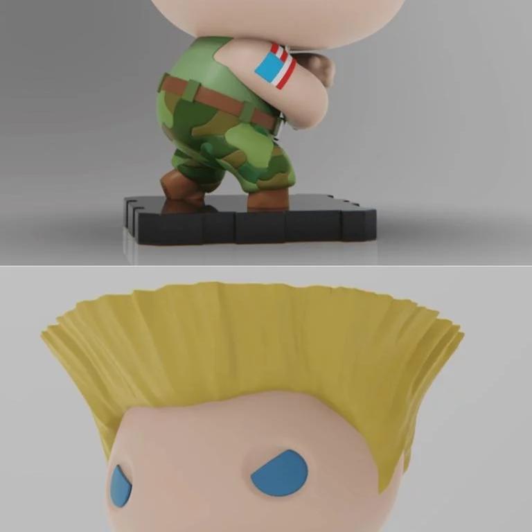Guile - 3D打印模型：街头战士的立体再现|Guile – 3D Print Model