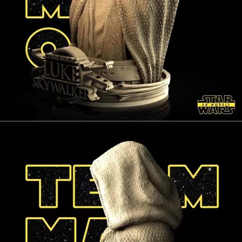 星球大战 法师卢克 立体打印模型|Star Wars – Luke Skywalker Bust – 3D Print Model