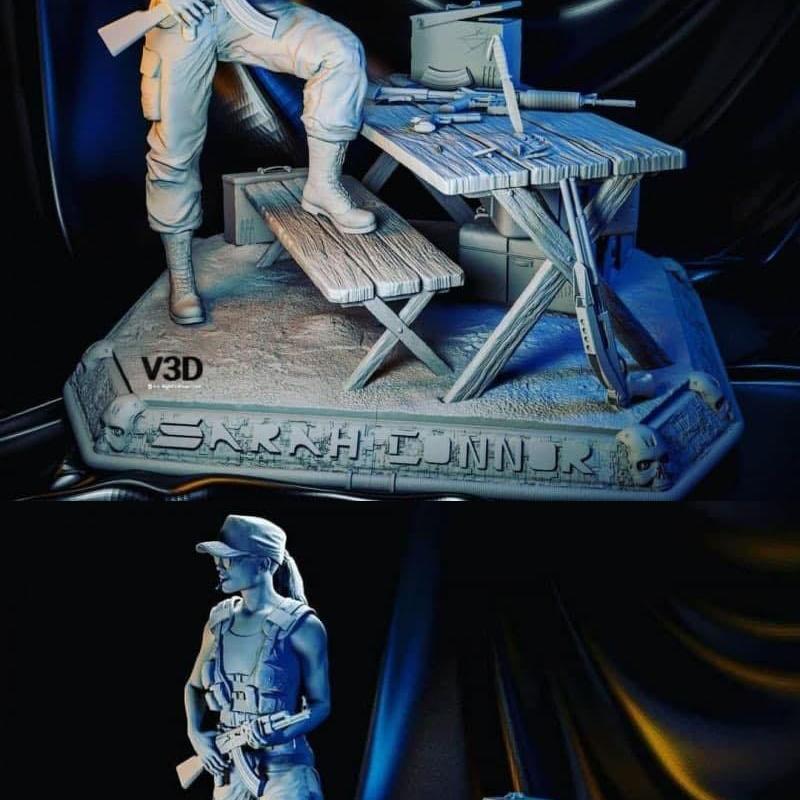 终结者2：审判日 - 萨拉·康纳 - 3D打印模型|Terminator 2: Judgment Day – Sarah Connor – 3D Print Model