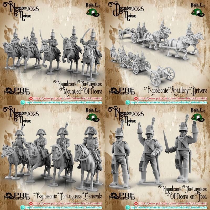 纳波利卡葡萄牙军队 3D打印模型|BattleCat Miniatures – Napoleonic Portuguese Army – 3D Print Model STL