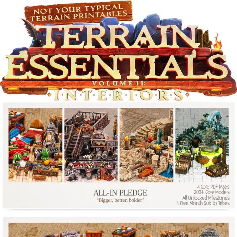 Cast N Play 地形系列二：室内场景 3D打印模型|Cast N Play – Terrain Essentials Vol II – Interiors – 3D Print Model