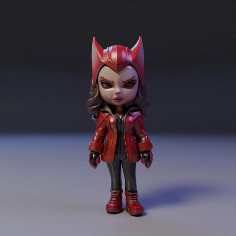 红衣巫女Chibi 3D打印模型|Scarlet Witch Chibi – 3D Print Model