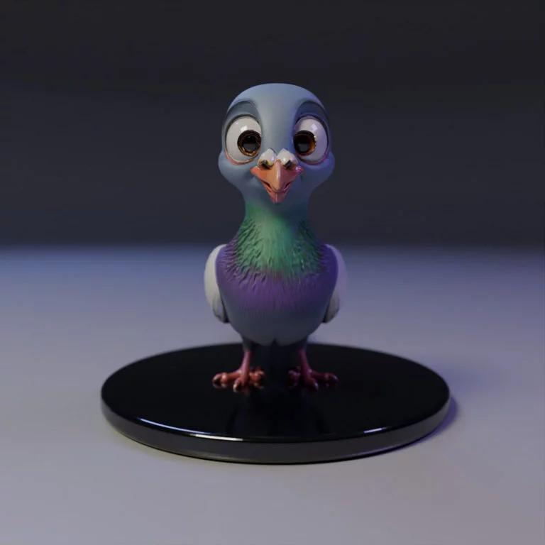 可爱鸽子——3D打印模型|Cute Dove – 3D Print Model