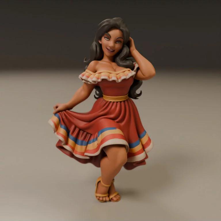哥伦比亚风情女郎 3D打印模型|Colombian Pin-Up – 3D Print Model