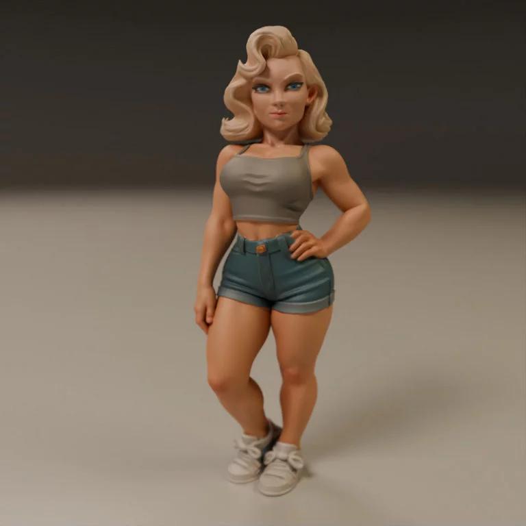 美式性感风3D打印模型|American Pin-Up – 3D Print Model