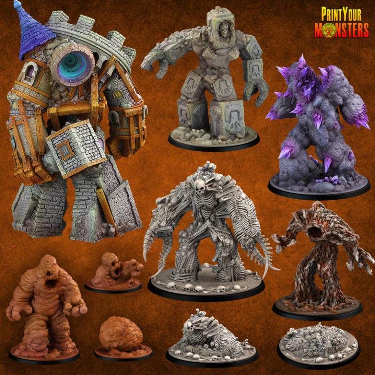 Print Your Monsters – Vol.06 – Golems Pack – 3D Print Model