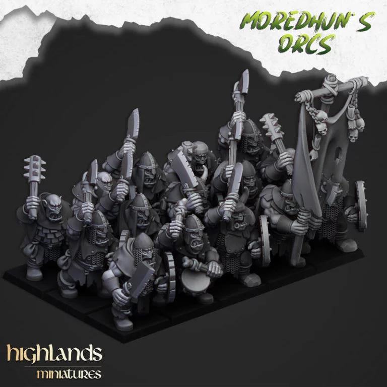 高地迷你模型-奥克战士-3D打印玩偶|Highlands Miniatures – Orc Warriors – 3D Print Model