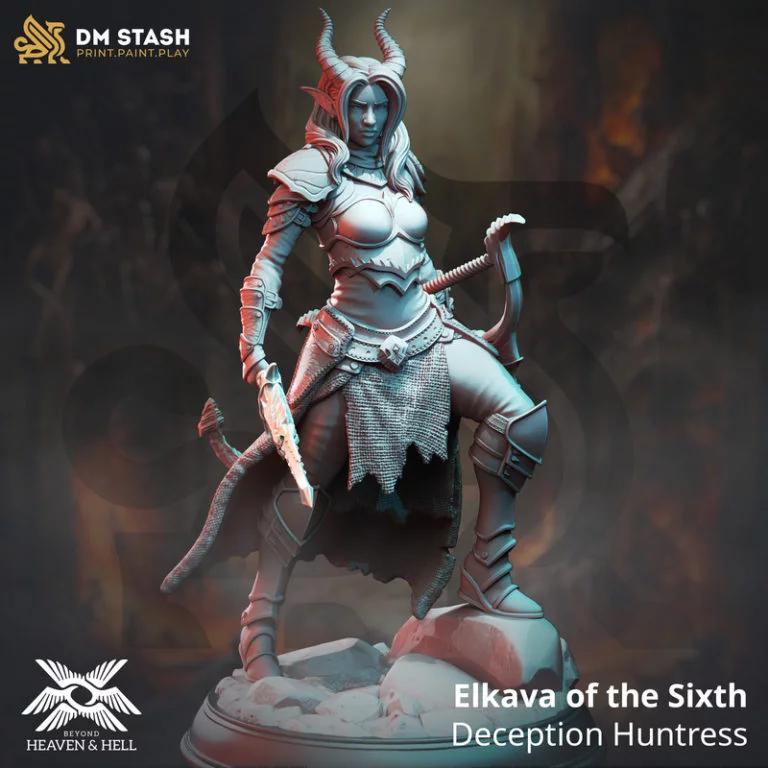第六纪元： deception猎手 3D打印模型|Elkava of the Sixth – Deception Huntress – 3D Print Model