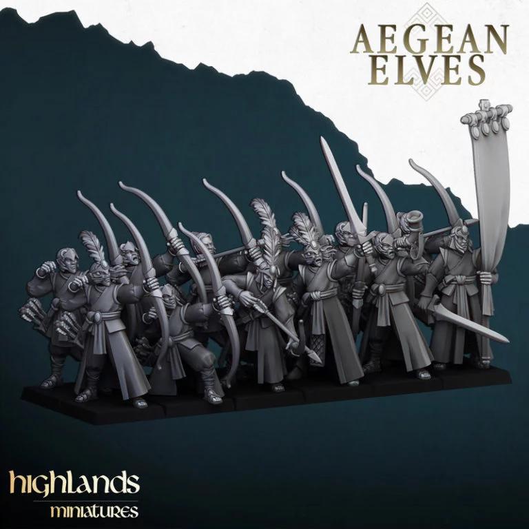 爱琴 elves 箭手 3D打印模型|Highlands Miniatures – Aegean Elves Archers – 3D Print Model