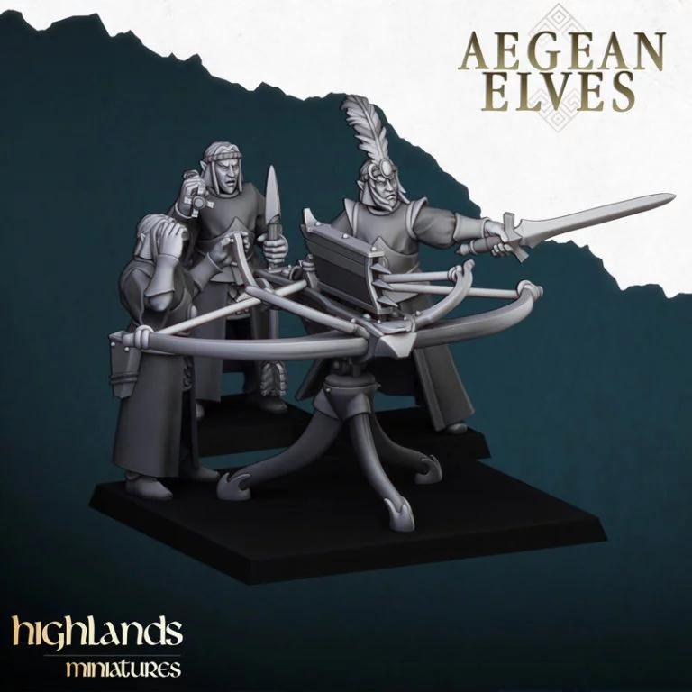 爱琴 elves 球弩 3D打印模型|Highlands Miniatures – Aegean Elves Ballista – 3D Print Model
