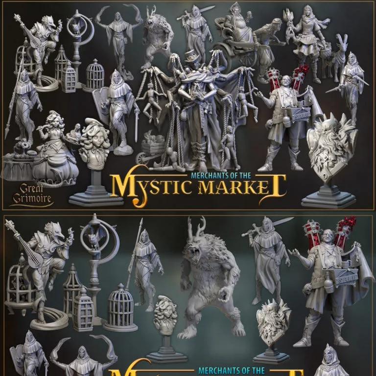神秘市场商人——3D打印模型|Great Grimoire – Merchants of the Mystic Market – 3D Print Model