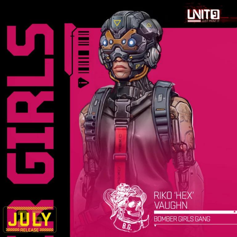 9号轰炸机少女小队——瑞科·赫克斯·瓦恩 3D打印模型|Unit9 – Bomber Girls Gang – Riko Hex Vaughn – 3D Print Model