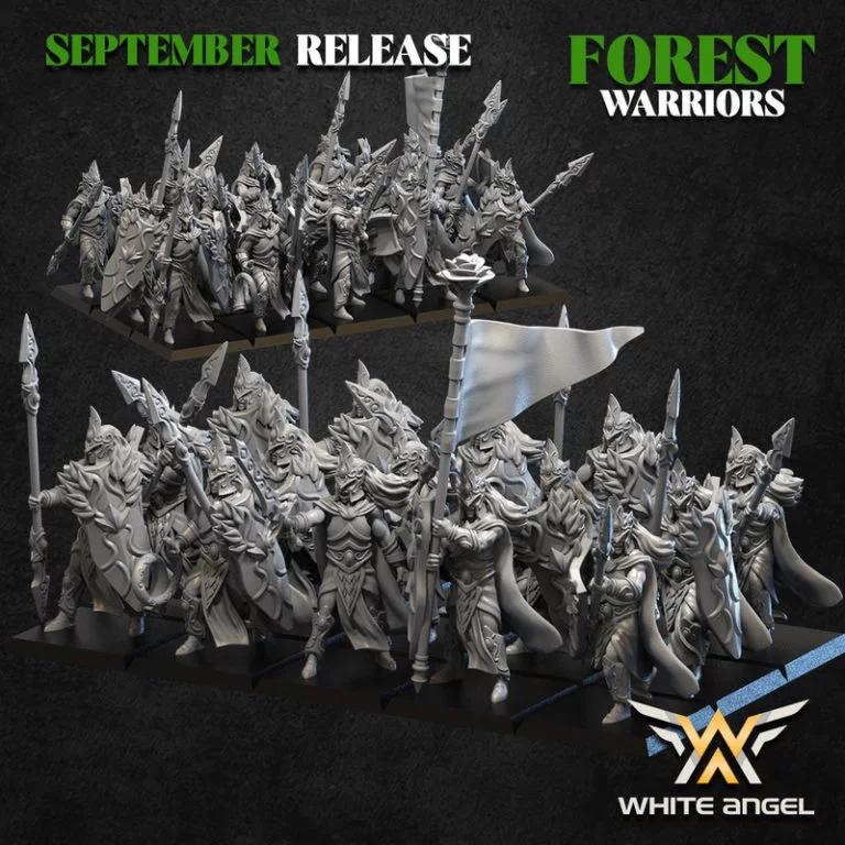 白天使迷你模型——森林守护者3D打印角色|White Angel Miniatures – Forest Warriors – Forest Guard – 3D Print Model