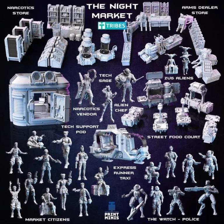 夜市小物——3D打印模型|Print Minis – The Night Market – 3D Print Model STL