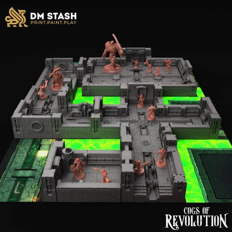 grimgate地牢地形 3D打印模型|Grimgate Sewers – Terrain Set – 3D Print Model