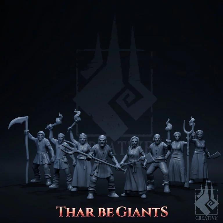 巨兽来袭——村庄守护者 3D打印模型|Thar Be Giants – Village Defenders – 3D Print Model