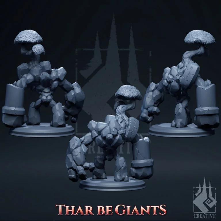 巨兽出没——岩之石像人 3D打印模型|Thar Be Giants – Crag The Stone Golem – 3D Print Model