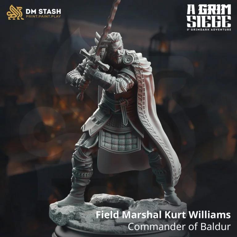 巴德尔指挥官 Kurt Williams 3D打印模型|Field Marshal Kurt Williams – Commander of Baldur – 3D Print Model