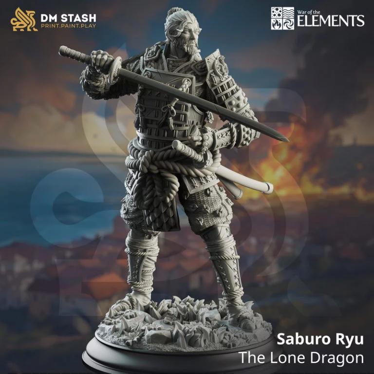 Saburo Ryu《孤独之龙》3D打印模型|Saburo Ryu The Lone Dragon – 3D Print Model