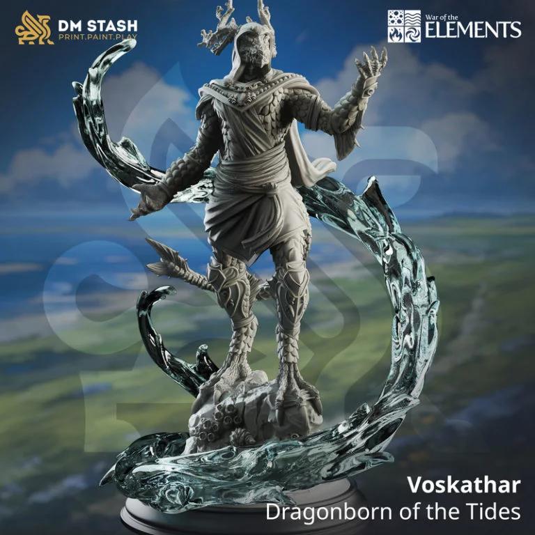 Voskathar——潮汐龙裔 3D打印模型|Voskathar – Dragonborn of the Tides – 3D Print Model