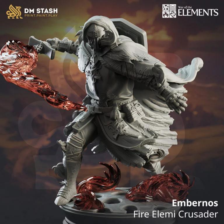 Embernos火元素勇士 3D打印模型|Embernos – Fire Elemi Crusader – 3D Print Model