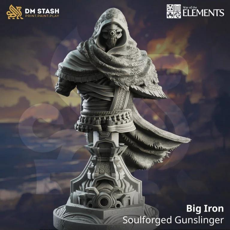 钢铁之心——魂铸枪手摆件 3D打印模型|Big Iron – Soulforged Gunslinger Bust – 3D Print Model