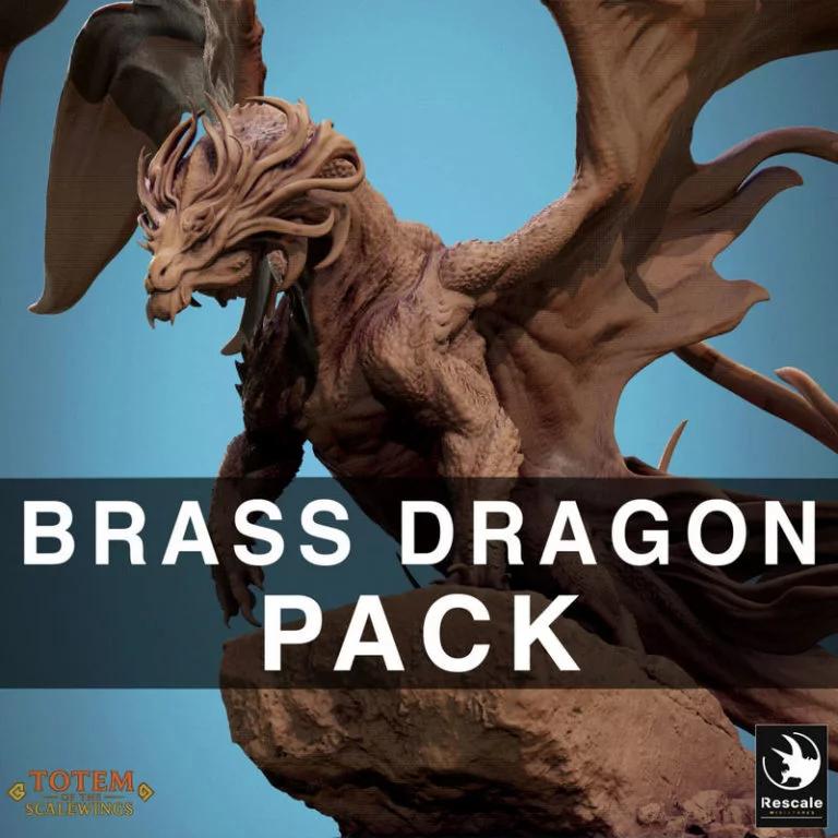Rescale Miniatures – Metallic Brass Dragon Pack – 3D Print Model
