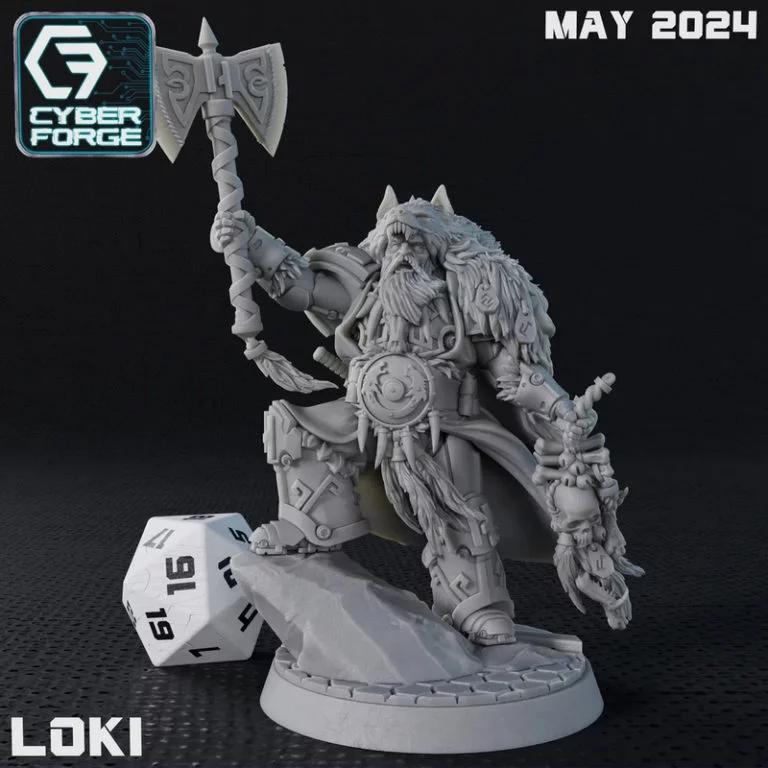 赛博工坊 - 黑暗 realms - 月狼 - 奥丁 3D打印模型|Cyber Forge – Grim Realms – Moon Wolves – Loki – 3D Print Model