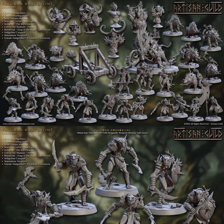 工匠 guild-法尔多恩矮人哥布林（完整套装69）3D打印模型|Artisan Guild – Faldorn Hobgoblins (Complete Set – 69) – 3D Print Model