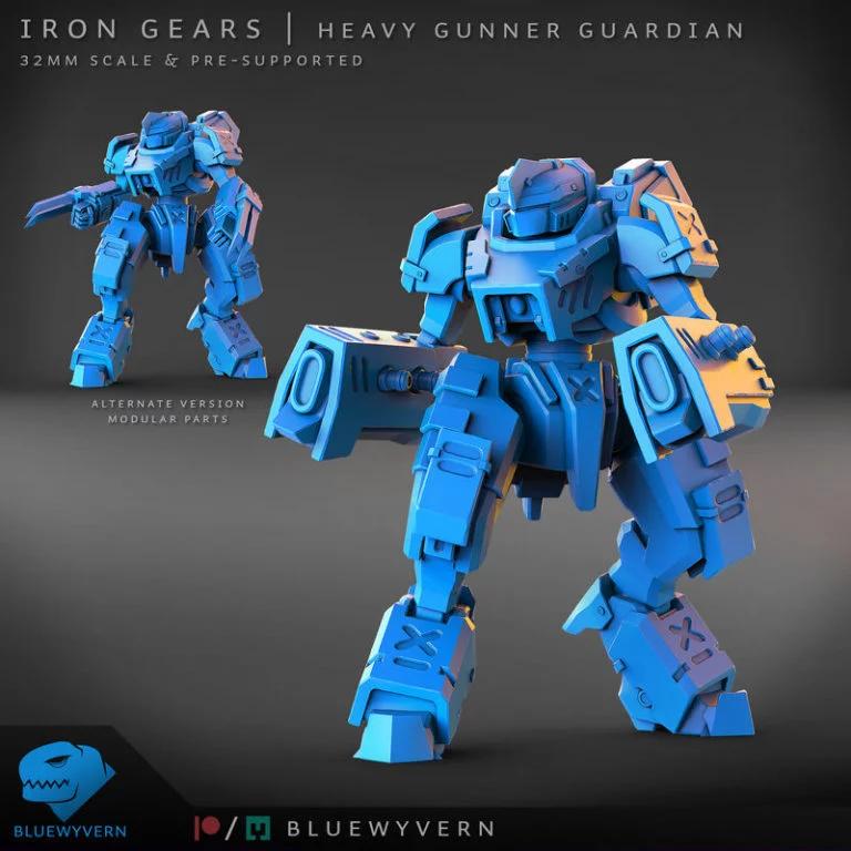 铁齿轮——重型枪手守护者（模块化）3D打印模型|Iron Gears – Heavy Gunner Guardian (Modular) – 3D Print Model
