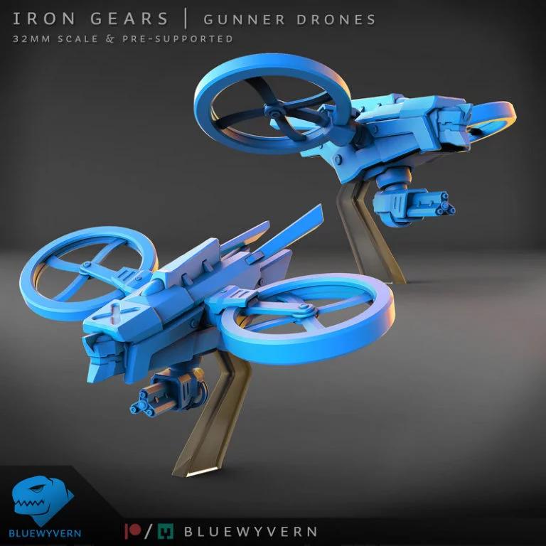 铁齿轮——枪手无人机（模块化）3D打印模型|Iron Gears – Gunner Drones (Modular) – 3D Print Model