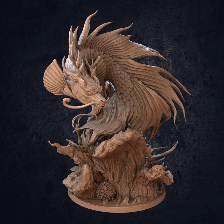 龙金鱼——3D打印模型|Dragon Koi – 3D Print Model