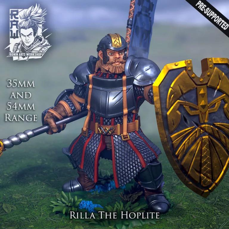 Rilla The Hoplite——装甲矮人3D打印模型|Rilla The Hoplite – Armored Dwarf – 3D Print Model
