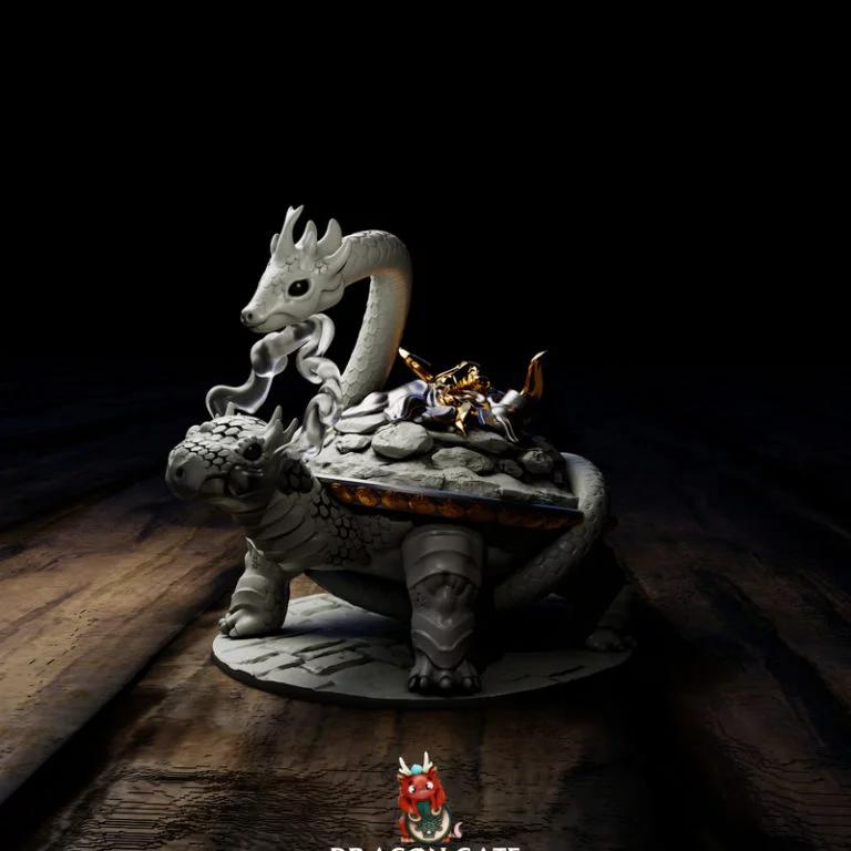 龙门酒馆——genbu蛇龟——3D打印模型|Dragon Gate Tavern – Genbu Snake Tortoise – 3D Print Model