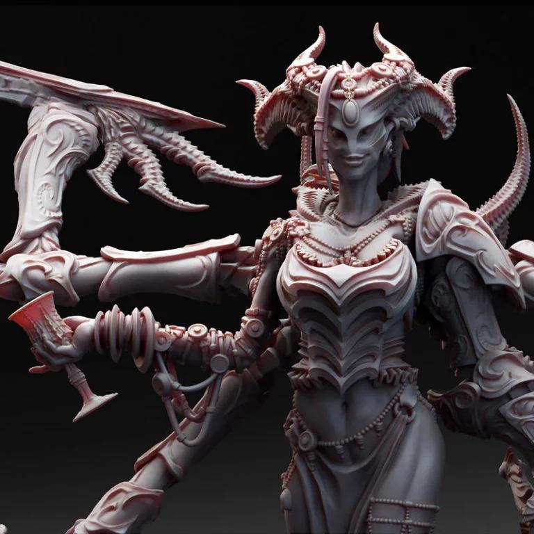 恶魔女王—— daemon damzels 3D打印模型|Demon Queen – Daemon Damzels – 3D Print Model