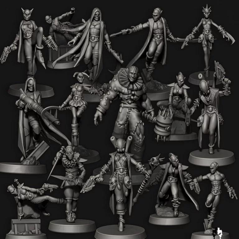 黑暗木偶师——太空精灵——3D打印模型|Dark Jesters – Space Elves – 3D Print Model