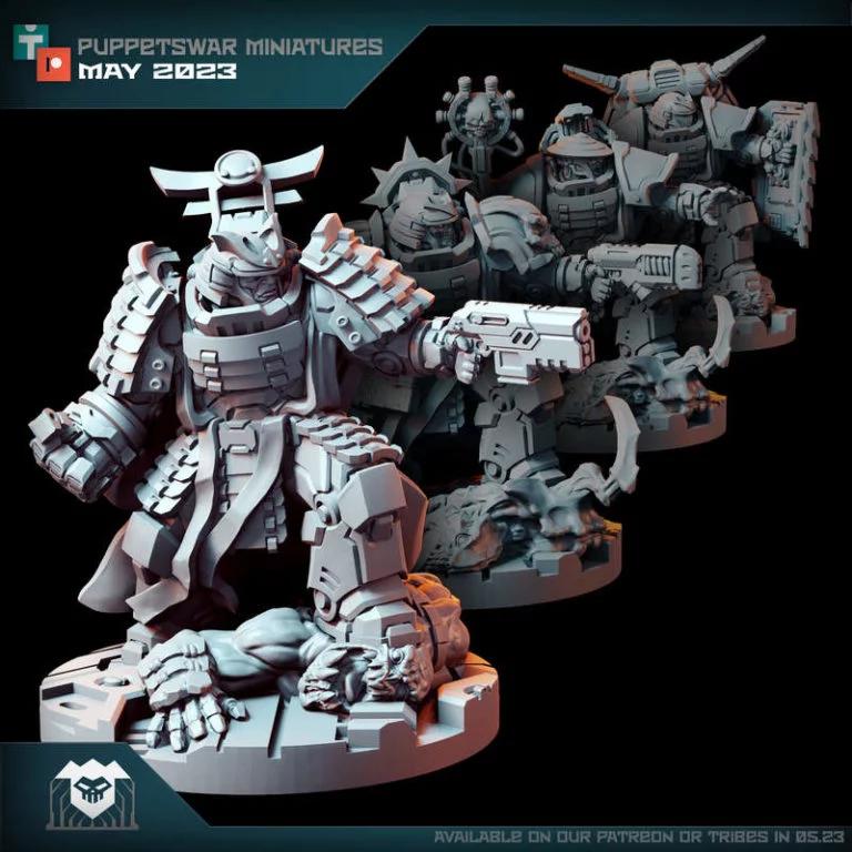 Puppetswar《突击终极英雄》3D打印迷你模型|Puppetswar Miniatures – May 2023 – Second Wave – Striker Ultimate Hero Set – 3D Print Model