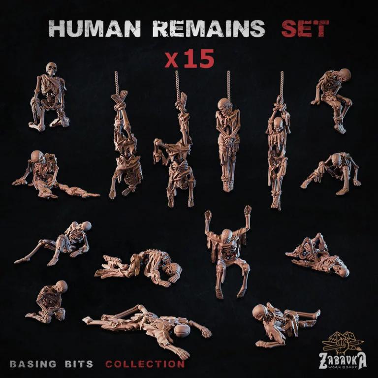 人类遗骸设定集 - 巴斯克比特收藏 - 3D打印模型|Human Remains Set – Basing Bits Collection – 3D Print Model