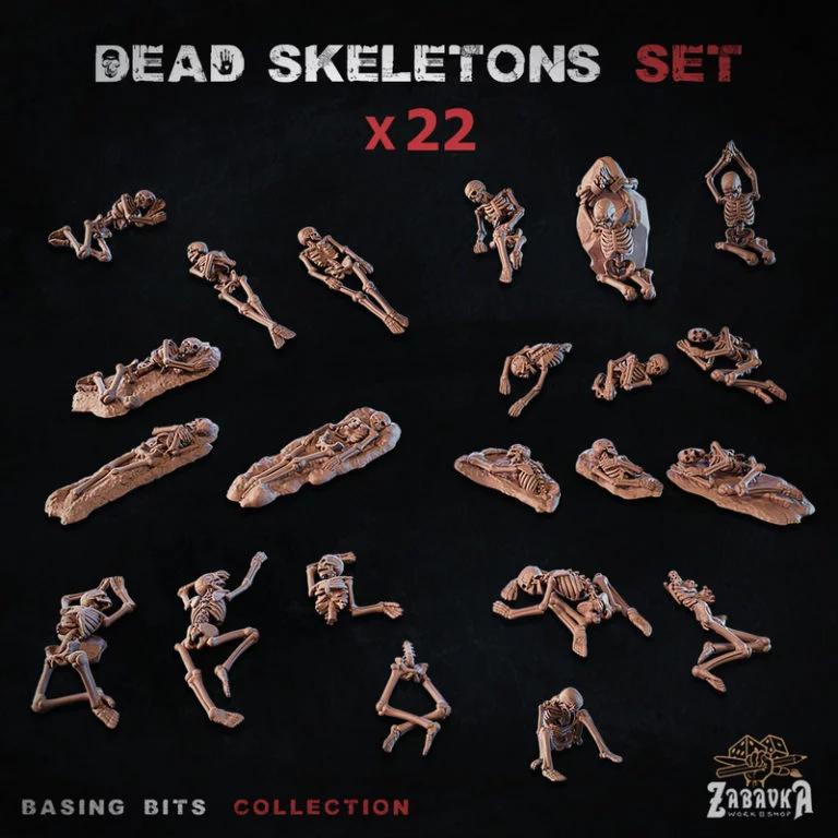 死灵骨骸套装 - 基础零件收藏 - 3D打印模型|Dead Skeletons Set – Basing Bits Collection – 3D Print Model