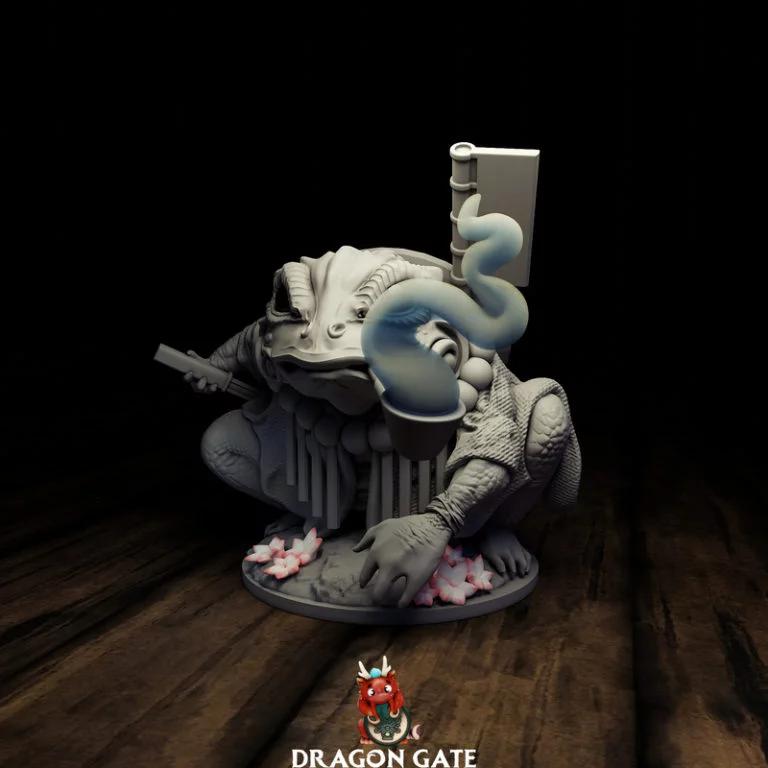 龙门酒馆 - 战士青蛙 - 3D打印模型|Dragon Gate Tavern – Samurai Frog – 3D Print Model