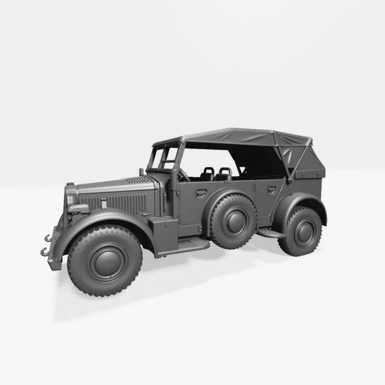 霍尔奇901（Kfz.15）开闭状态 3D打印模型|Horch 901 (Kfz.15) (Open and Closed) (Germany, WW2) – 3D Print Model