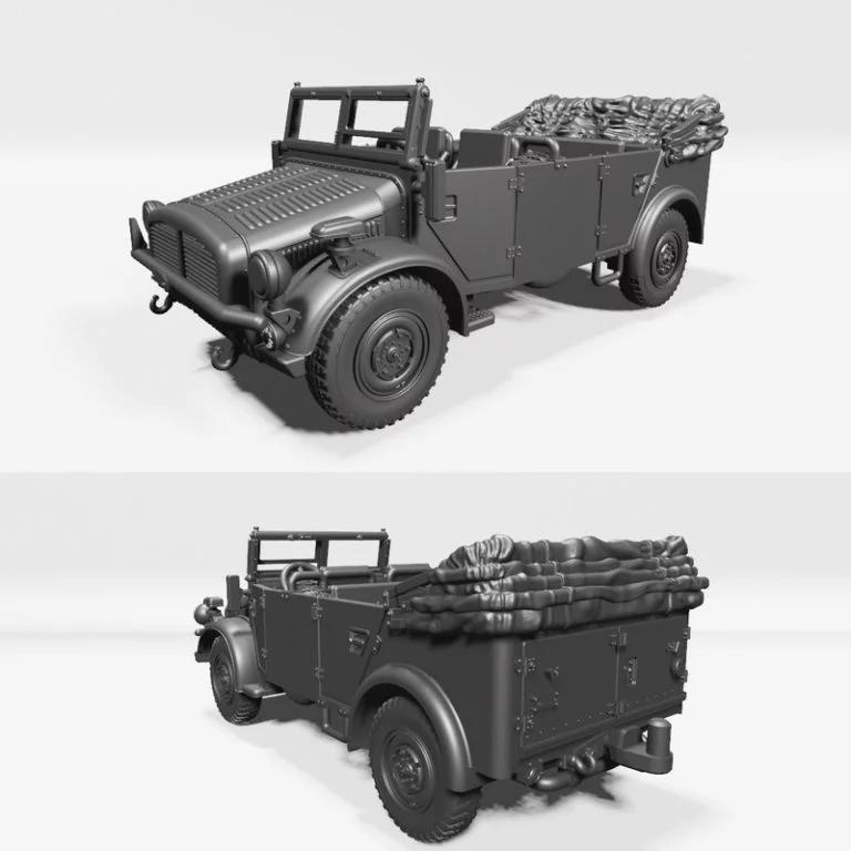 霍尔奇108型40号（开合式）（德国，二战）——3D打印模型|Horch 108 Type 40 (Open and Closed) (Germany, WW2) – 3D Print Model