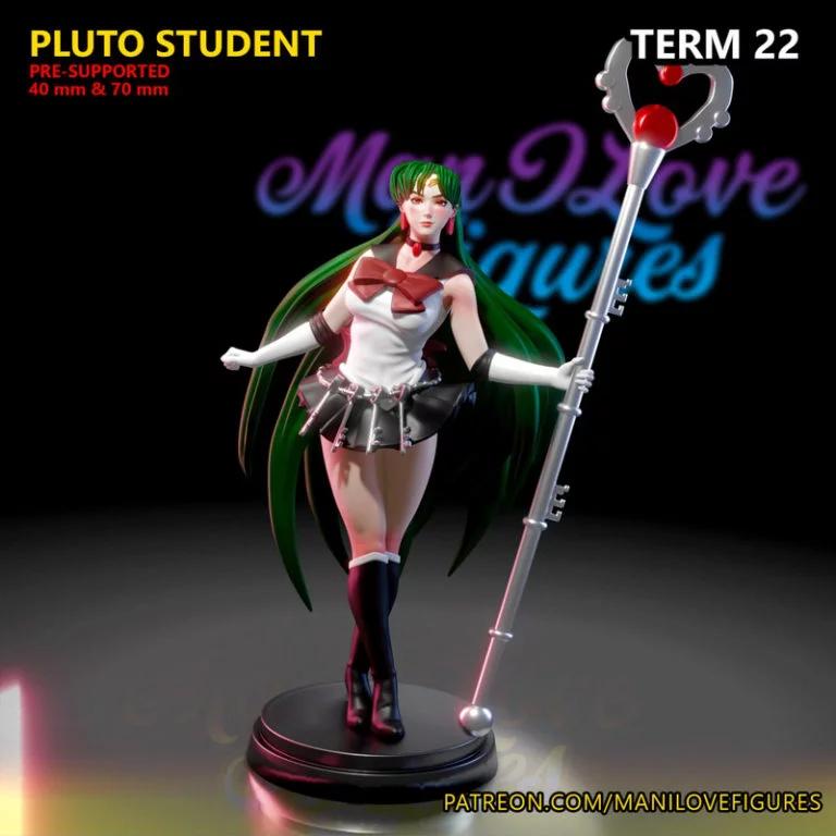 我爱的图鉴——海王星普鲁托学生款3D打印模型|Man I Love Figures – Sailor Pluto Student – 3D Print Model
