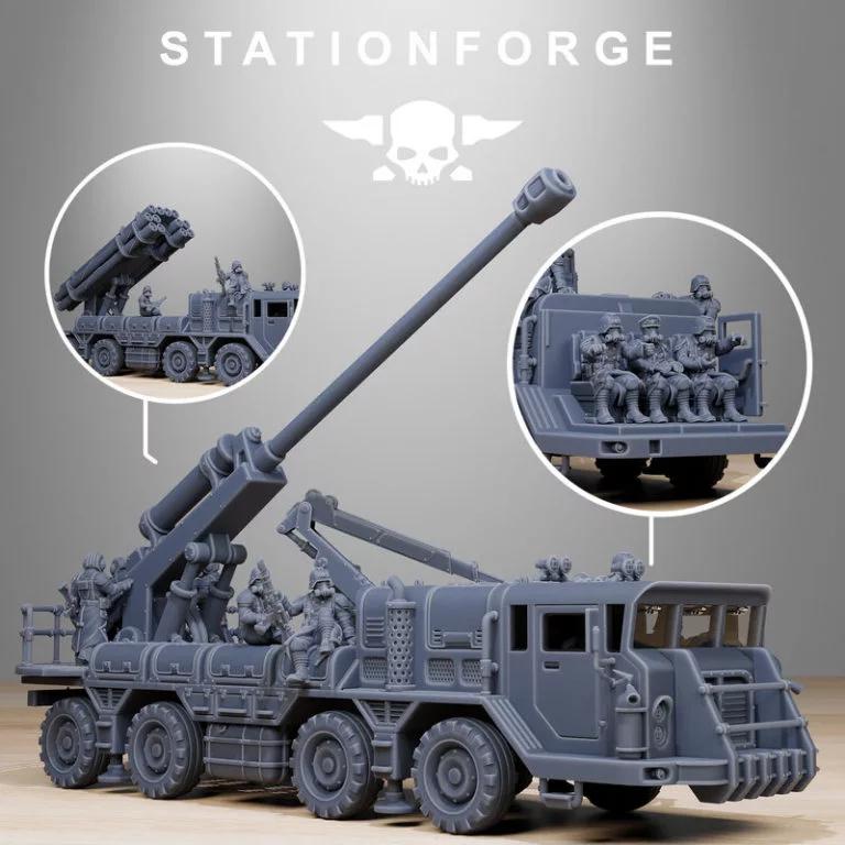 grimguard装甲车 3D打印模型|GrimGuard Artillery Vehicle – 3D Print Model