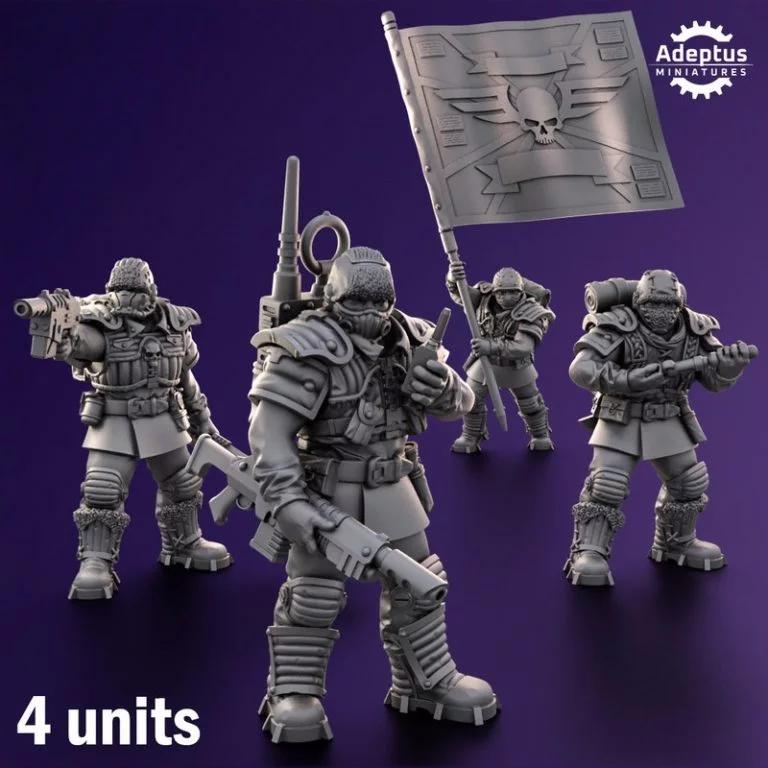 帝国守卫队风暴征途3D打印模型|Command Squad Stormworn Troops Imperial Guard – 3D Print Model