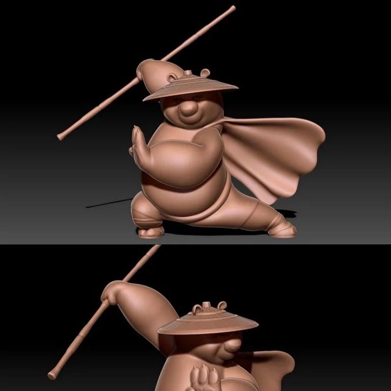 功夫熊猫3D打印模型|Kung Fu Panda Po – Pose 2 – 3D Print Model
