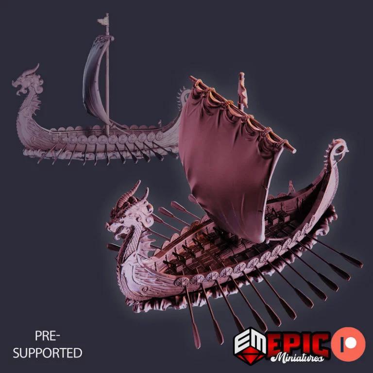 维京长船哈姆金贾 3D打印模型|Viking Longboat Hamingja – 3D Print Model